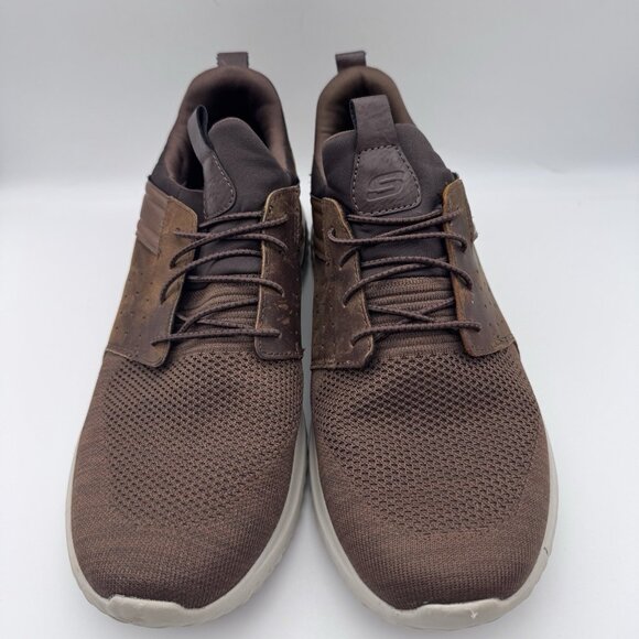 Skechers Delson 3.0 Cicida Mens 12 Slip On Sneakers Brown Athletic 210238 Shoes - Picture 2 of 9